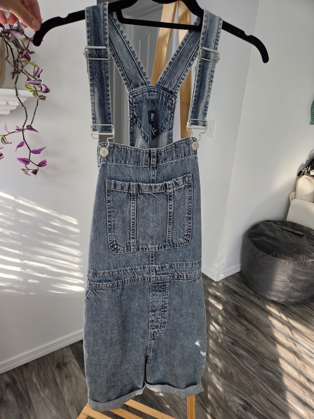 GAP Washed Blue Denim Women's Short Overalls